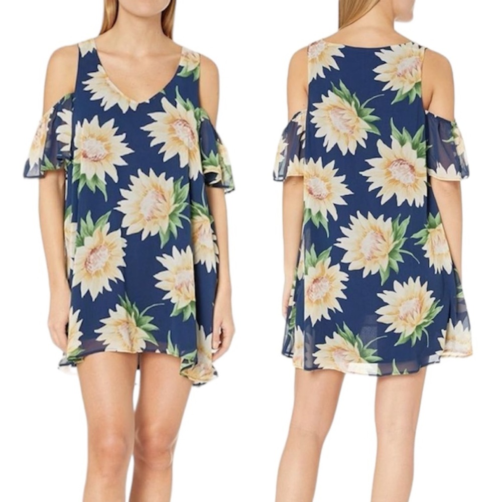 Show Me Your Mumu (NWT) Navy Birdie Ruffle Sunflower Dress